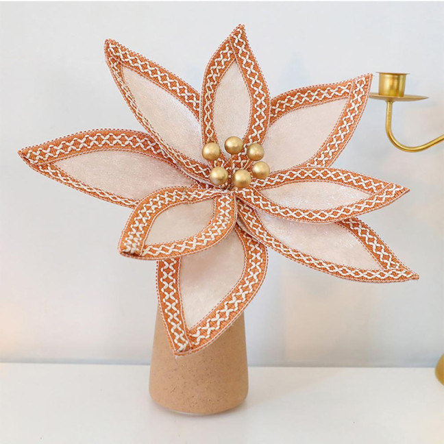 Artificial Christmas Flowers Velvet Flowers Ornaments for Xmas Tree Decorations Festive Holiday Home Arrangement And Craft Gifts