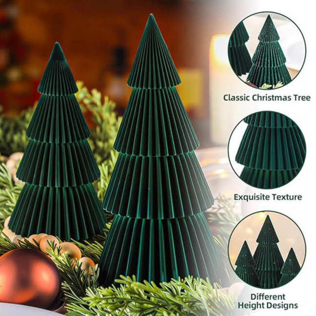 6 Pcs Honeycomb Christmas Tree 3D Folding Christmas Tree Tabletop Centerpiece for Rustic Farrmhouse Home Table Decor