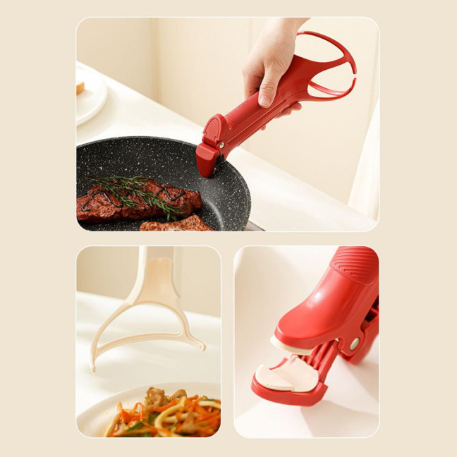 Anti-Scalding Clip Non-Slip Bowl Tongs Kitchen Gripper for Hot Bowls Baking Trays Plates Steamers Family BBQ Cooking Tools