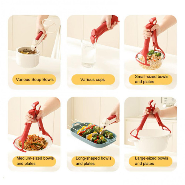 Anti-Scalding Clip Non-Slip Bowl Tongs Kitchen Gripper for Hot Bowls Baking Trays Plates Steamers Family BBQ Cooking Tools