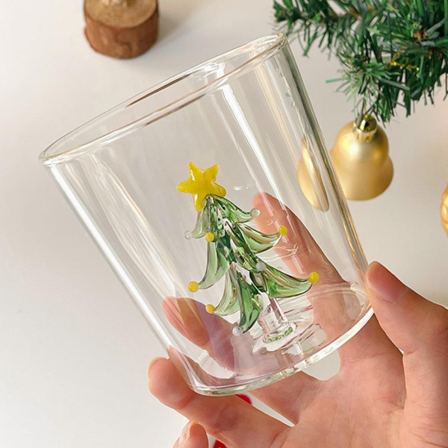 3D Christmas Tree Glass Cup High Borosilicate Wine Tumbler for Juice Cocktails Festive Party Drinkware for Holiday Celebrations 3D Christmas Tree Glass Cup High Borosilicate Wine Tumbler for Juice Cocktails Festive Party Drinkware for Holiday Celebrations