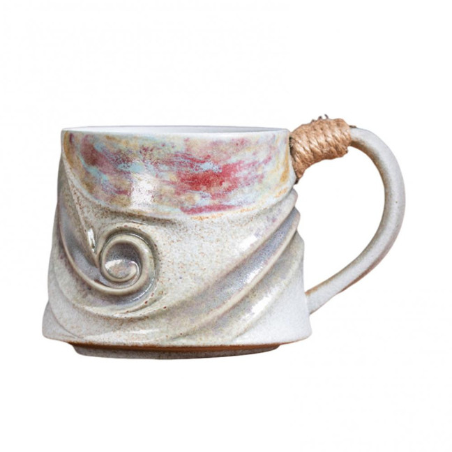 Handmade Ceramic Mug 320ml Vintage Tea Coffee Cup with Rattan Handle Creative Spiral Design Gradient Glaze Drinkware Home Decor Gifts Handmade Ceramic Mug 320ml Vintage Tea Coffee Cup with Rattan Handle Creative Spiral Design Gradient Glaze Drinkware Home Decor Gifts