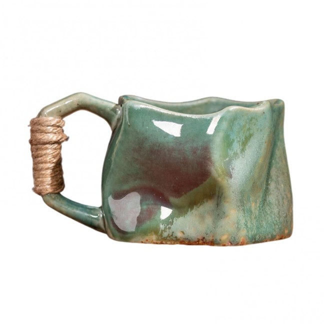Handmade Ceramic Mug 320ml Vintage Tea Coffee Cup with Rattan Handle Creative Spiral Design Gradient Glaze Drinkware Home Decor Gifts Handmade Ceramic Mug 320ml Vintage Tea Coffee Cup with Rattan Handle Creative Spiral Design Gradient Glaze Drinkware Home Decor Gifts