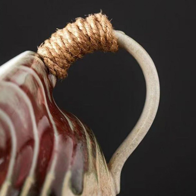 Handmade Ceramic Mug 320ml Vintage Tea Coffee Cup with Rattan Handle Creative Spiral Design Gradient Glaze Drinkware Home Decor Gifts Handmade Ceramic Mug 320ml Vintage Tea Coffee Cup with Rattan Handle Creative Spiral Design Gradient Glaze Drinkware Home Decor Gifts