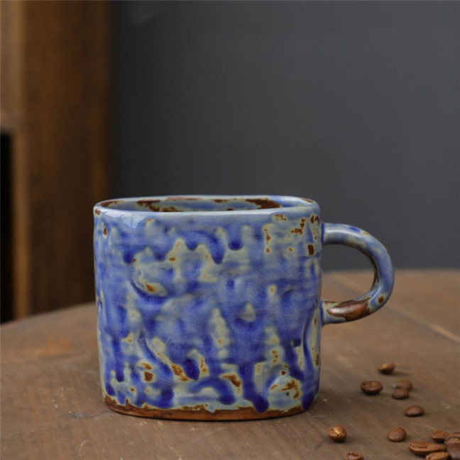 350ml Ceramic Mug Tea Coffee Cup Spiral Hemp Rope Vintage Office Mug Water Cup Household Decoration Handmade Gift Mug