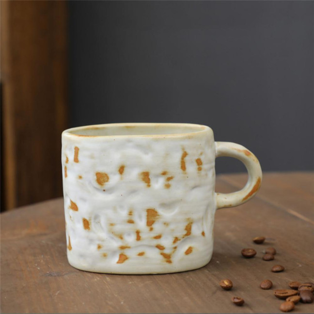 350ml Ceramic Mug Tea Coffee Cup Spiral Hemp Rope Vintage Office Mug Water Cup Household Decoration Handmade Gift Mug