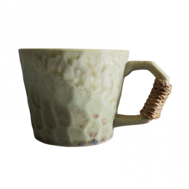 350ml Ceramic Mug Tea Coffee Cup Spiral Hemp Rope Vintage Office Mug Water Cup Household Decoration Handmade Gift Mug