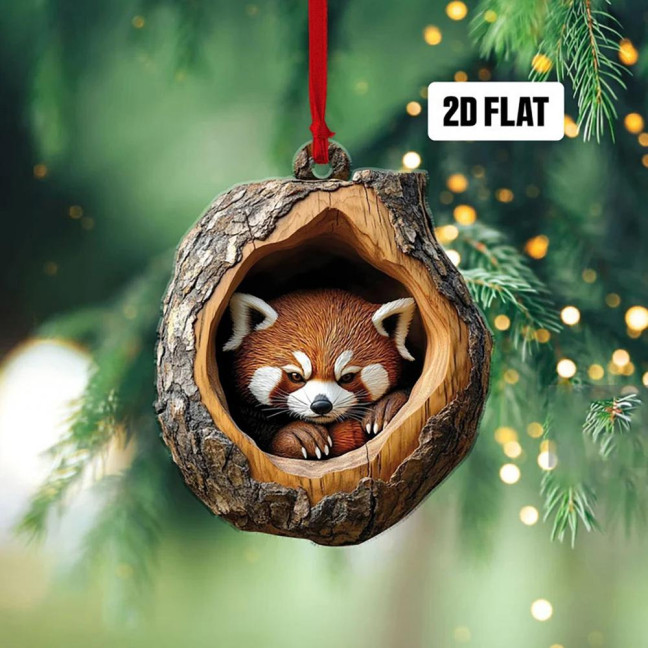 5Pcs Christmas Animal Ornaments 2D Acrylic Cute Wildlife Pendant Raccoon Owl Squirrel Hedgehog Bird Tree Hole Wood Texture Hanging Decorations 5Pcs Christmas Animal Ornaments 2D Acrylic Cute Wildlife Pendant Raccoon Owl Squirrel Hedgehog Bird Tree Hole Wood Texture Hanging Decorations
