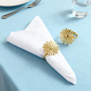 6Pcs Sunflower Napkin Rings Metal Sun Flower Napkin Holders Decorative Napkin Rings for Dining Table Wedding Birthday Party