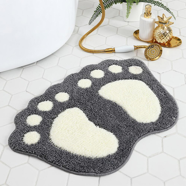 Bathroom Floor Mat Quick Drying Anti-Slip Machine Washable Bath Rug Funny Foot Design Bedroom Entryway Door Mat