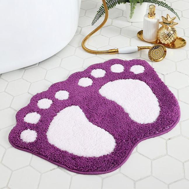 Bathroom Floor Mat Quick Drying Anti-Slip Machine Washable Bath Rug Funny Foot Design Bedroom Entryway Door Mat