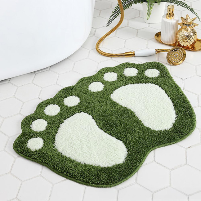 Bathroom Floor Mat Quick Drying Anti-Slip Machine Washable Bath Rug Funny Foot Design Bedroom Entryway Door Mat