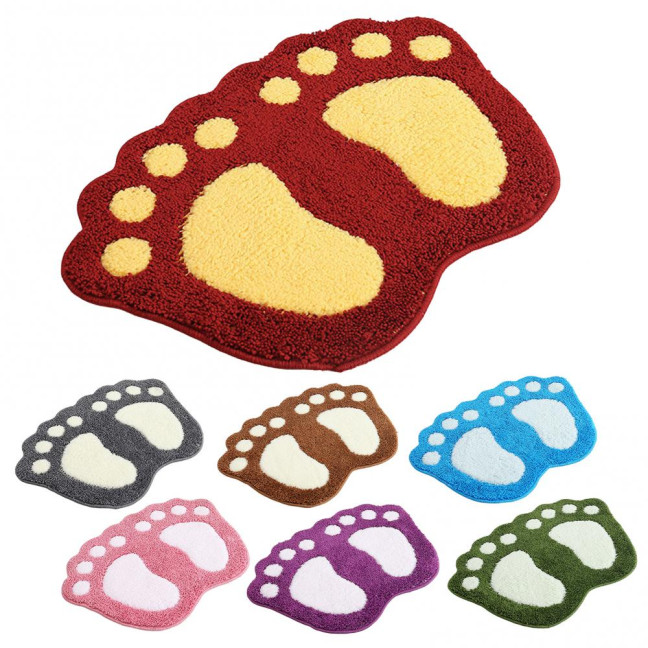 Bathroom Floor Mat Quick Drying Anti-Slip Machine Washable Bath Rug Funny Foot Design Bedroom Entryway Door Mat