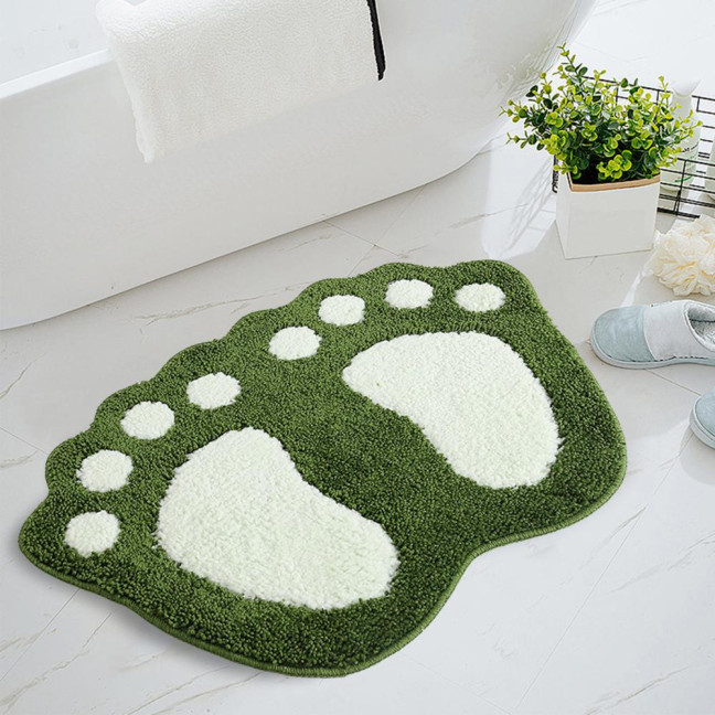 Bathroom Floor Mat Quick Drying Anti-Slip Machine Washable Bath Rug Funny Foot Design Bedroom Entryway Door Mat
