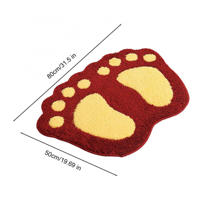 Bathroom Floor Mat Quick Drying Anti-Slip Machine Washable Bath Rug Funny Foot Design Bedroom Entryway Door Mat