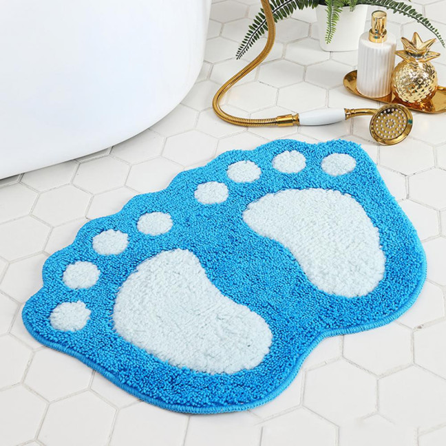 Bathroom Floor Mat Quick Drying Anti-Slip Machine Washable Bath Rug Funny Foot Design Bedroom Entryway Door Mat