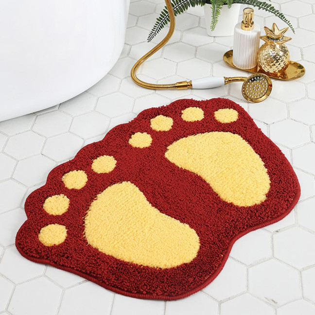 Bathroom Floor Mat Quick Drying Anti-Slip Machine Washable Bath Rug Funny Foot Design Bedroom Entryway Door Mat