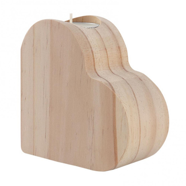 Wooden Love Heart Candle Holder Farmhouse Rustic Heart Shape Candle Stand Candlestick Table Centerpiece Home Office Desktop Decoration 