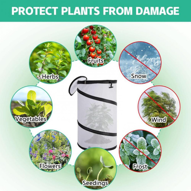 Pop-Up Winter Plant Protector Foldable Plants Freeze Protection Tent Warm Plant Protector Enclosure for Snow Frost Protection Indoor Outdoor  