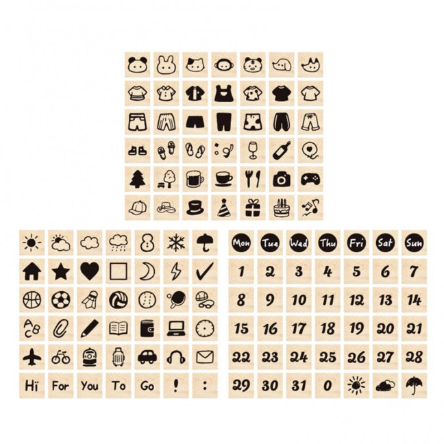 42Pcs/Set Wooden Stamps Mini Alphabet Letter Number Stamps Craft Ink Stamp for DIY Craft Card Photo Album Scrapbooking Envelope