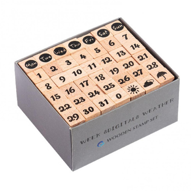 42Pcs/Set Wooden Stamps Mini Alphabet Letter Number Stamps Craft Ink Stamp for DIY Craft Card Photo Album Scrapbooking Envelope