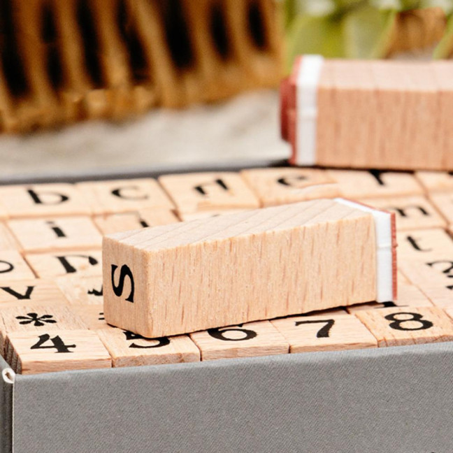 42Pcs/Set Wooden Stamps Mini Alphabet Letter Number Stamps Craft Ink Stamp for DIY Craft Card Photo Album Scrapbooking Envelope