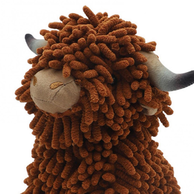 Fuzzy Animal Hand Towel Chenille Highland Cow Decorative Towel Cute Doll Absorbent Hand Towel for Bathroom Kitchen