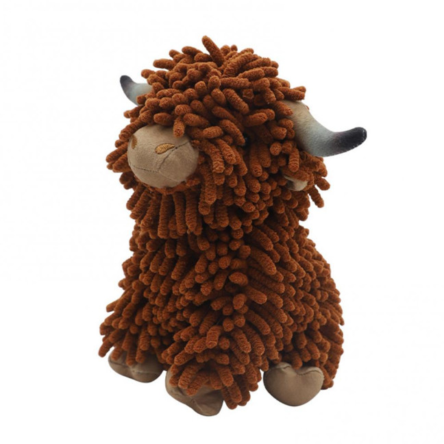 Fuzzy Animal Hand Towel Chenille Highland Cow Decorative Towel Cute Doll Absorbent Hand Towel for Bathroom Kitchen
