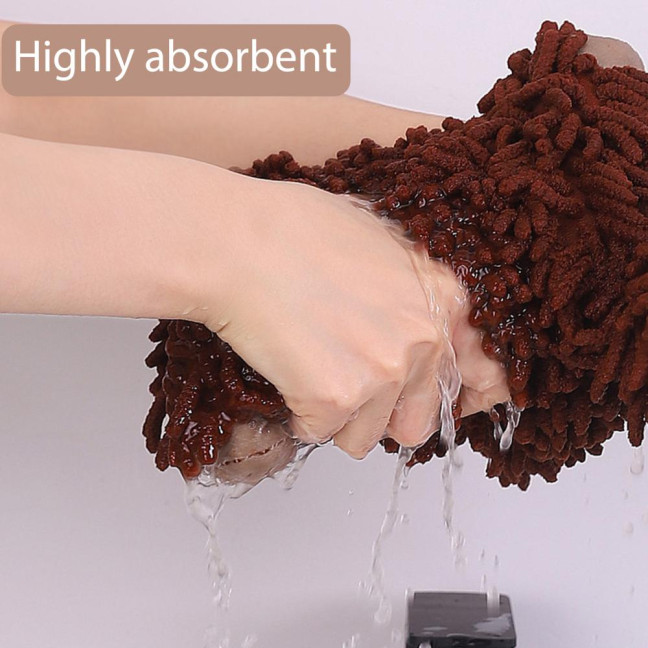 Fuzzy Animal Hand Towel Chenille Highland Cow Decorative Towel Cute Doll Absorbent Hand Towel for Bathroom Kitchen