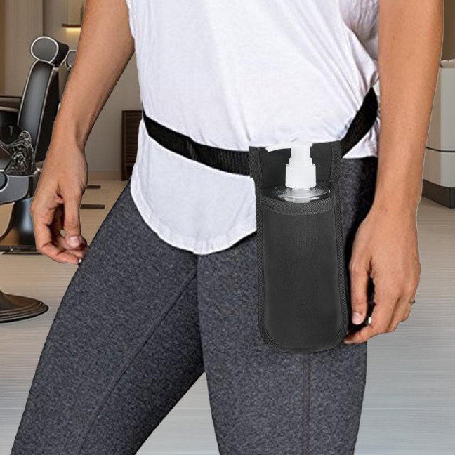 Massage Bottle Bag Lotion Essential Oil Waist Holder with Adjustable Belt Massage Therapist Holster for 1 or 2 Bottles Easy Access