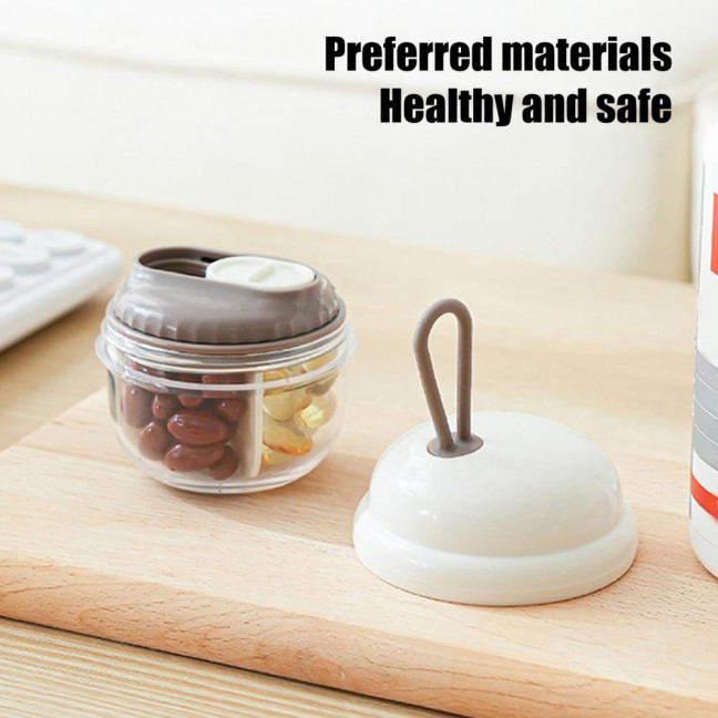 Mini Pill Storage Box with 4 Compartments Clear Visible Portable Travel Pill Case Medication Dispenser Capsule Pill Organizer Container
