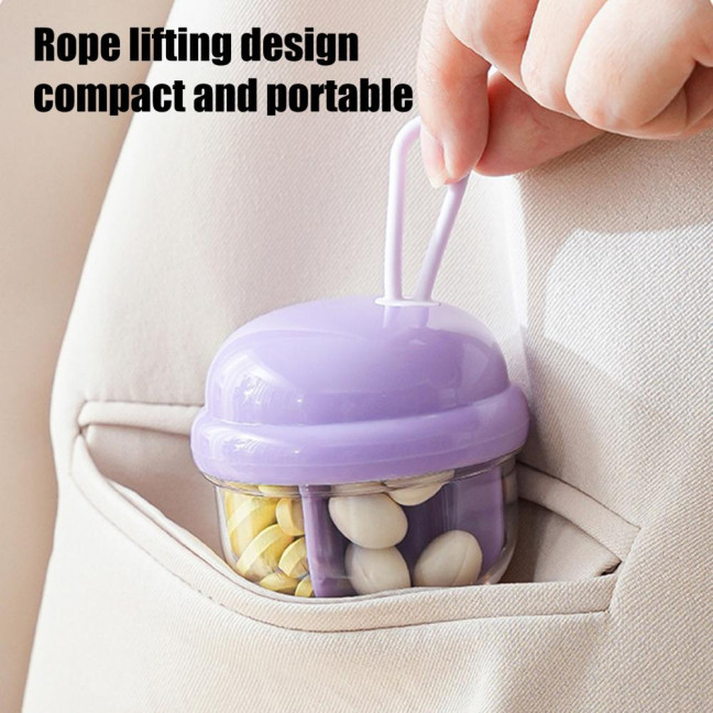 Mini Pill Storage Box with 4 Compartments Clear Visible Portable Travel Pill Case Medication Dispenser Capsule Pill Organizer Container