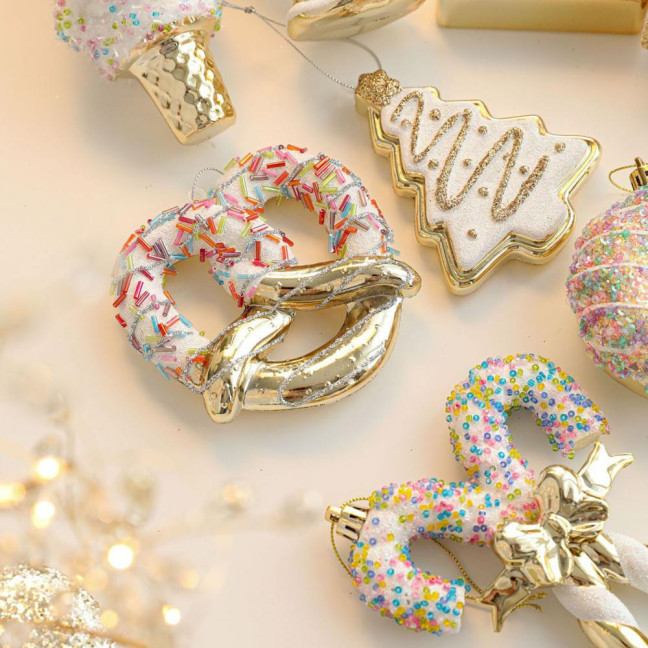 Christmas Hanging Decoration Glittery Angel Santa Claus Ornament Lightweight Xmas Decoration with Hanging Loop for Christmas Tree Door Mantel Decor 