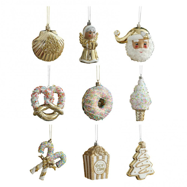 Christmas Hanging Decoration Glittery Angel Santa Claus Ornament Lightweight Xmas Decoration with Hanging Loop for Christmas Tree Door Mantel Decor 