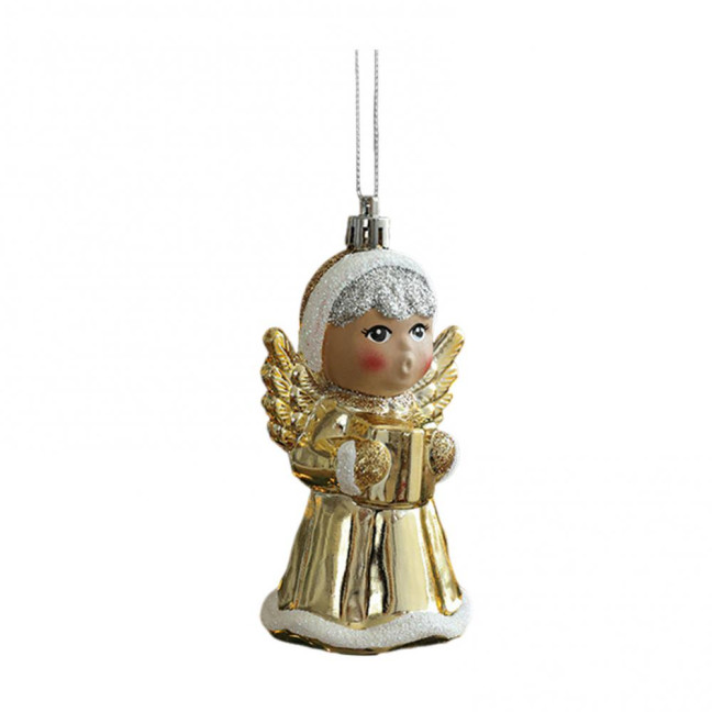 Christmas Hanging Decoration Glittery Angel Santa Claus Ornament Lightweight Xmas Decoration with Hanging Loop for Christmas Tree Door Mantel Decor 