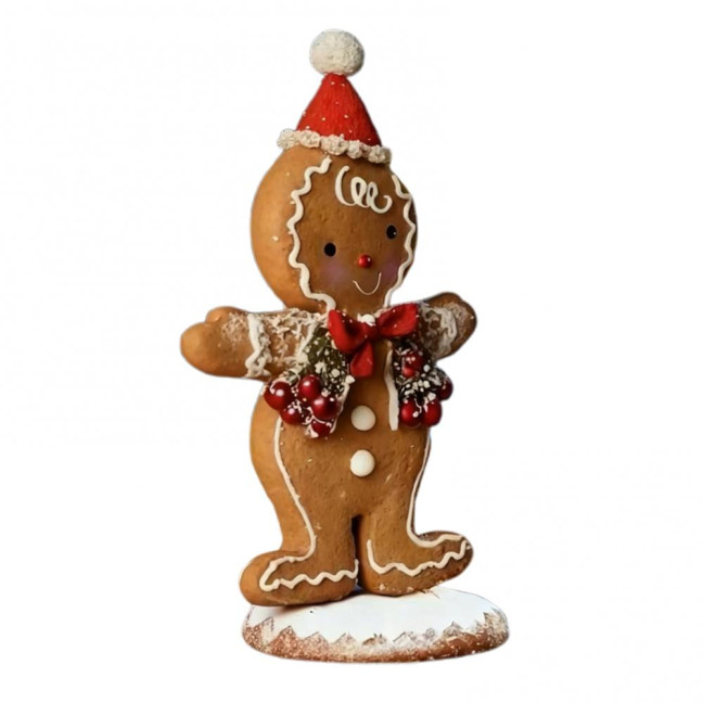 Christmas Gingerbread Man Night Light Battery Powered Resin Cookie Man Decoration Lamp Home Office Bedroom Kids Room Holiday Party Ornament 
