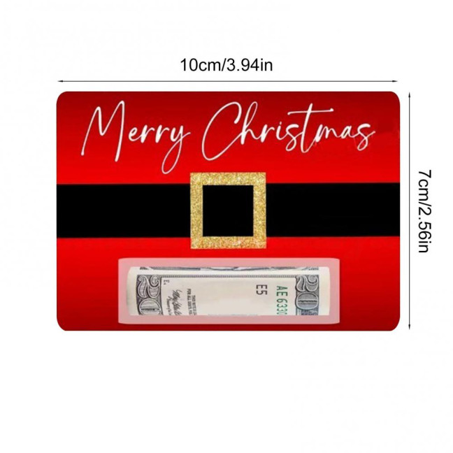 Santa Belt Christmas Money Card Festive Greeting Card with Red Sash Design Seasonal Greetings Card for Holiday Gifts And Cash Present