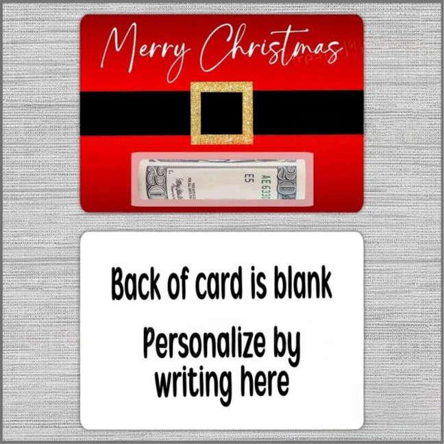 Santa Belt Christmas Money Card Festive Greeting Card with Red Sash Design Seasonal Greetings Card for Holiday Gifts And Cash Present