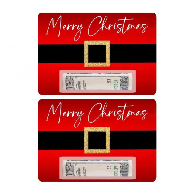 Santa Belt Christmas Money Card Festive Greeting Card with Red Sash Design Seasonal Greetings Card for Holiday Gifts And Cash Present