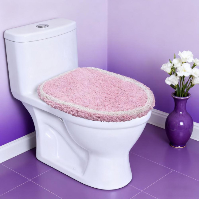 Toilet Mat Safety Elastic Easy Installation Bright Color Toilet Cover Hotel Bathroom Decor Elastic Fit Toilet Accessory