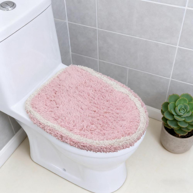 Toilet Mat Safety Elastic Easy Installation Bright Color Toilet Cover Hotel Bathroom Decor Elastic Fit Toilet Accessory