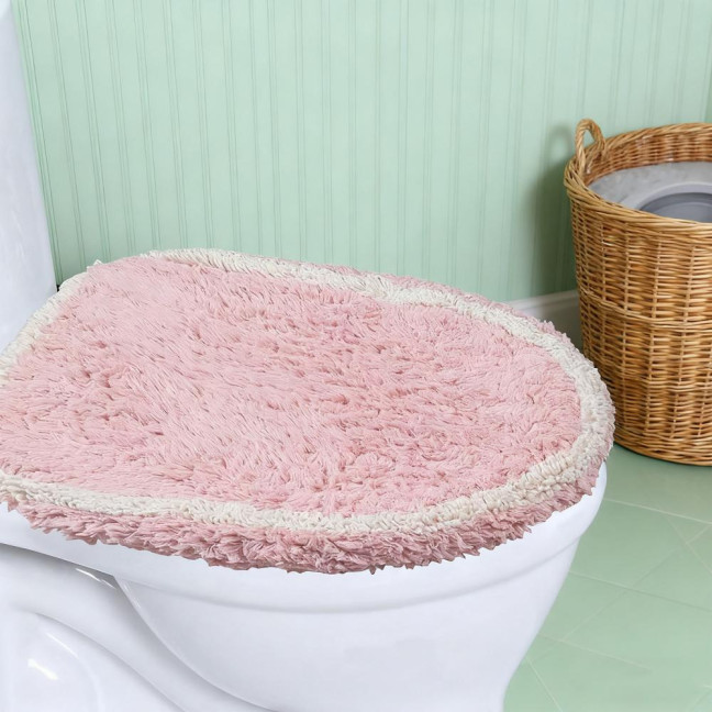 Toilet Mat Safety Elastic Easy Installation Bright Color Toilet Cover Hotel Bathroom Decor Elastic Fit Toilet Accessory