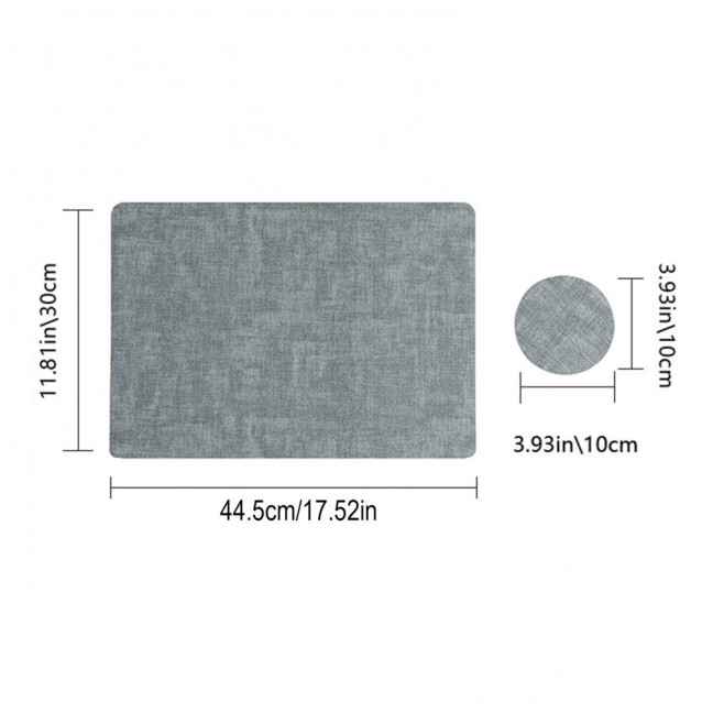 Dual Side Placemat Waterproof Faux Leather Coaster Placemat Solid Color Heat Insulation Pad for Dining Tables Countertops