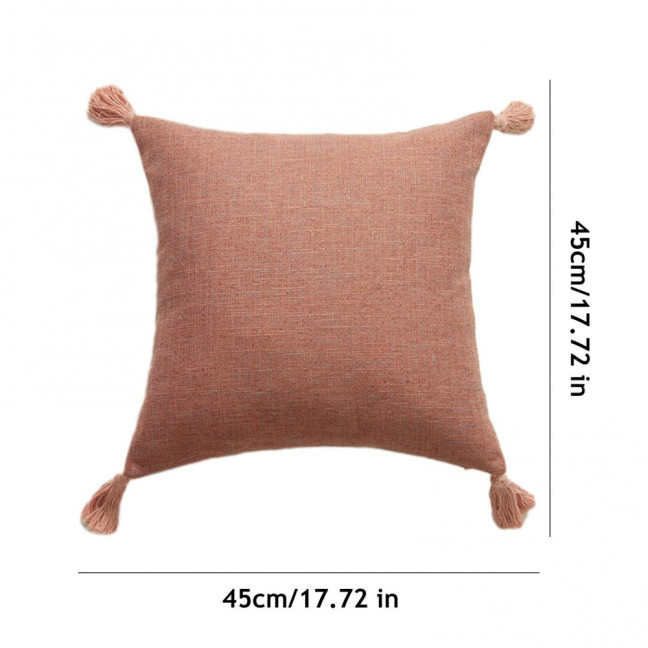 Boho Pillow Cover with Tassels Farmhouse Throw Pillow Case Decorative Pillowcase with Hidden Zipper for Home Living Room Couch Sofa Bedroom 