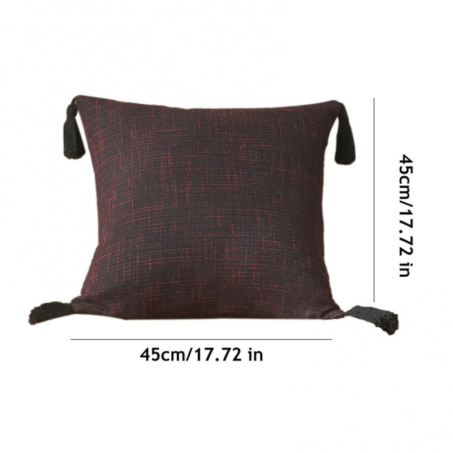 Boho Pillow Cover with Tassels Farmhouse Throw Pillow Case Decorative Pillowcase with Hidden Zipper for Home Living Room Couch Sofa Bedroom 