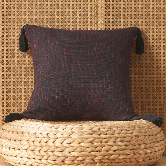 Boho Pillow Cover with Tassels Farmhouse Throw Pillow Case Decorative Pillowcase with Hidden Zipper for Home Living Room Couch Sofa Bedroom 