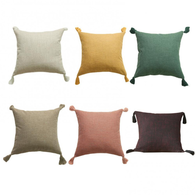 Boho Pillow Cover with Tassels Farmhouse Throw Pillow Case Decorative Pillowcase with Hidden Zipper for Home Living Room Couch Sofa Bedroom 