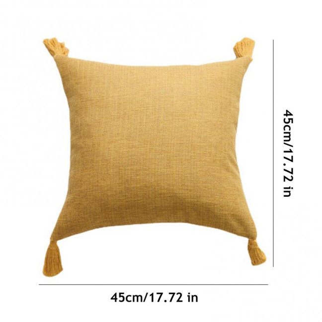 Boho Pillow Cover with Tassels Farmhouse Throw Pillow Case Decorative Pillowcase with Hidden Zipper for Home Living Room Couch Sofa Bedroom 