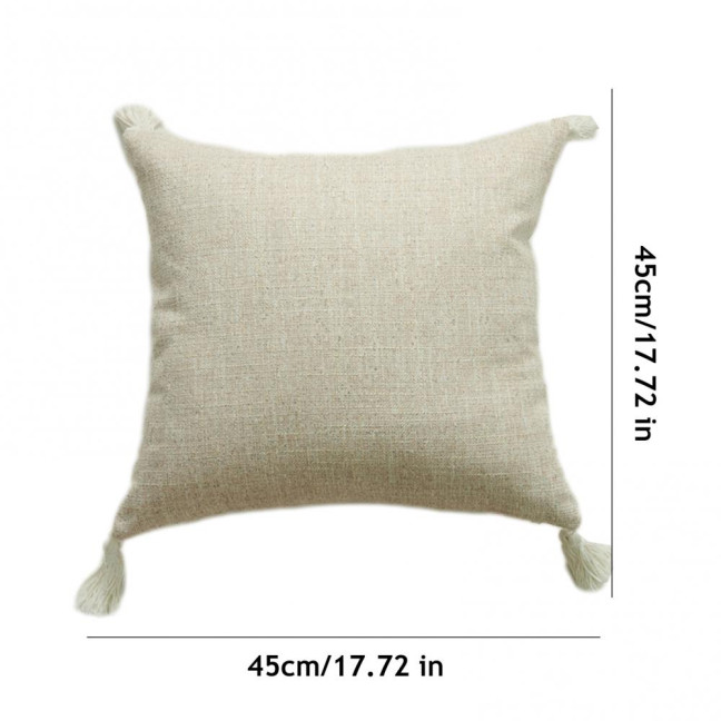Boho Pillow Cover with Tassels Farmhouse Throw Pillow Case Decorative Pillowcase with Hidden Zipper for Home Living Room Couch Sofa Bedroom 