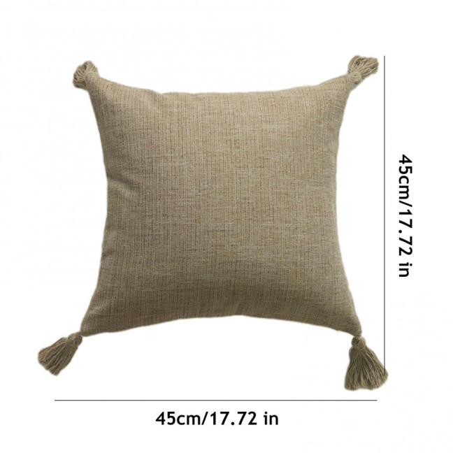 Boho Pillow Cover with Tassels Farmhouse Throw Pillow Case Decorative Pillowcase with Hidden Zipper for Home Living Room Couch Sofa Bedroom 